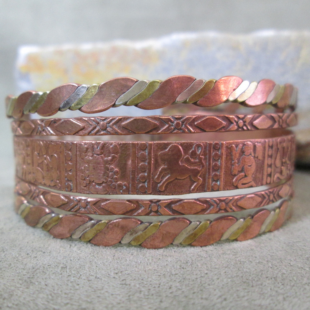 Mixed Metal Zodiac Cuff, Copper and Brass - Picture 5 of 7